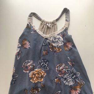 Maurices light blue floral tank top